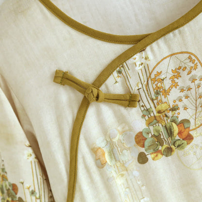 Ensemble pyjama rétro fleuri en fibre de bambou