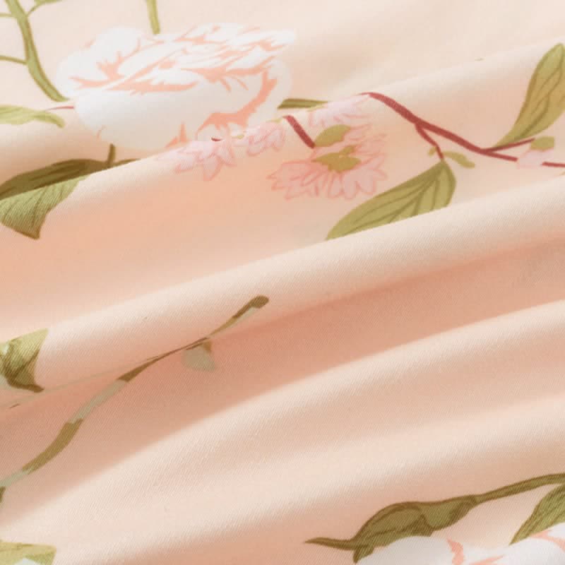 Chemise de nuit douce et respirante à motif floral rose
