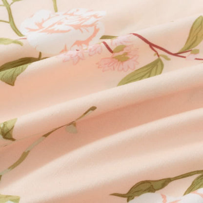 Chemise de nuit douce et respirante à motif floral rose