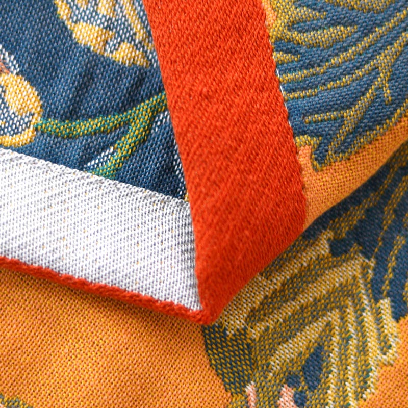 Serviette de bain réversible avec motif hibiscus aux couleurs vives