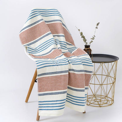 Serviette de bain en coton Ownkoti à rayures colorées