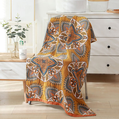 Serviette de plage florale Ownkoti, douce, double face