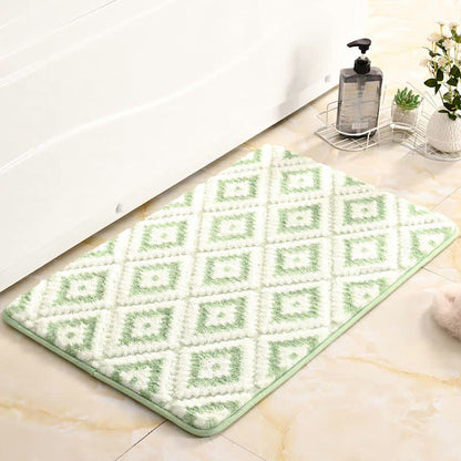 Tapis de bain doux et antidérapant avec grille en losanges