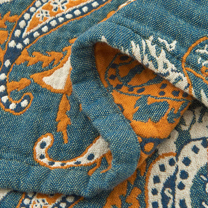Serviette de toilette à motif floral cyan foncé (2 pièces)