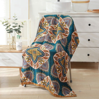 Serviette de plage florale Ownkoti, douce, double face