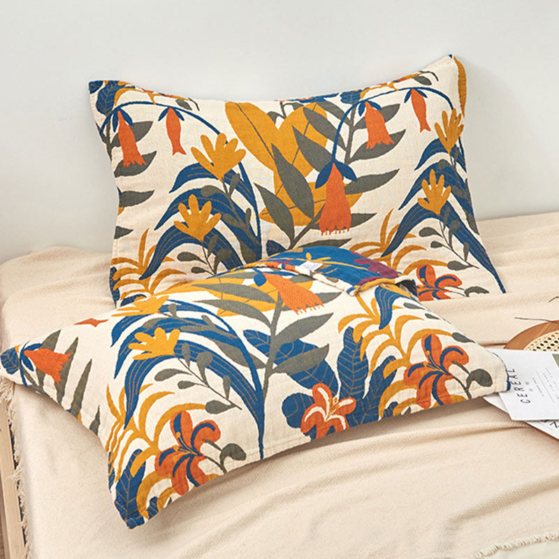 Serviettes-oreillers en coton doux à imprimé floral Ownkoti (lot de 2)