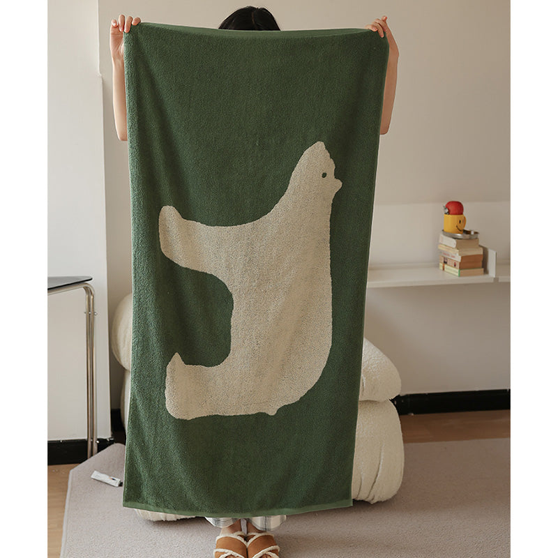 Serviette en coton respirant avec motif ours polaire