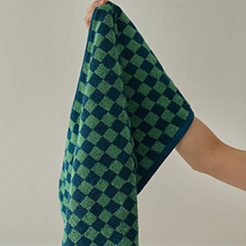 Serviette en coton respirant avec motif damier rétro