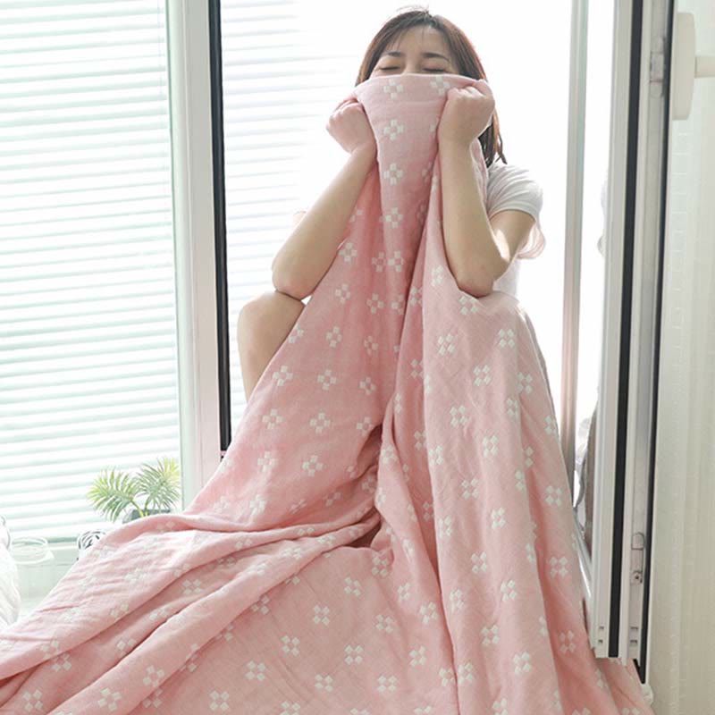 Mini-couette en coton Ownkoti à motif à carreaux blancs