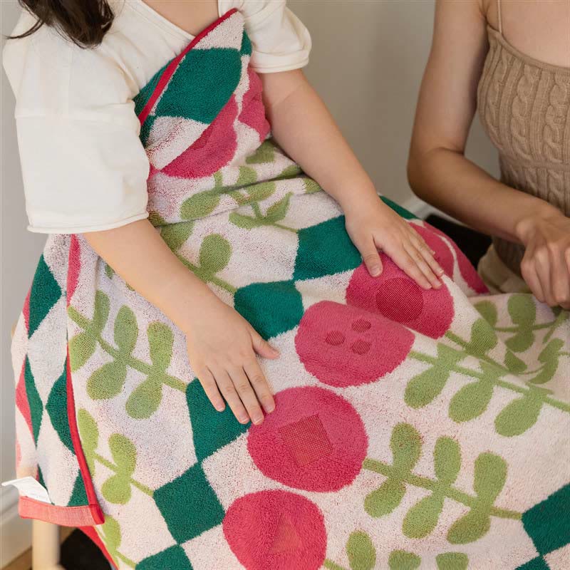 Serviette élégante en coton peigné à imprimé floral