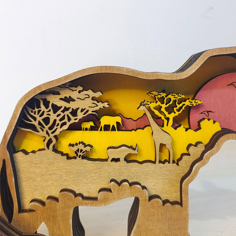 Décoration créative d'animaux de la forêt Ownkoti – Famille d'éléphants