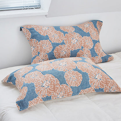 Serviette décorative en coton à imprimé floral Ownkoti (2 pièces)