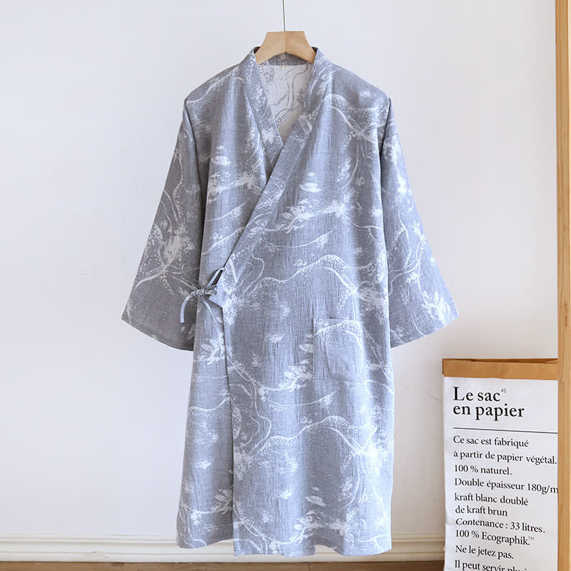 Pyjama peignoir confortable avec peinture à l'encre jacquard