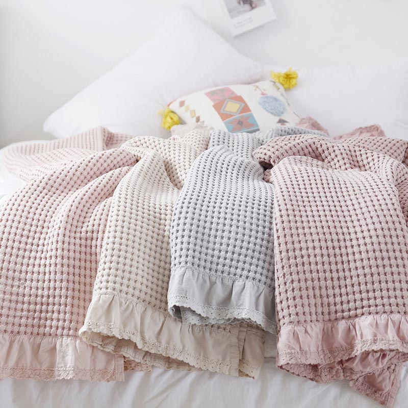 Couverture de canapé en tissage gaufré Ownkoti, couette confortable