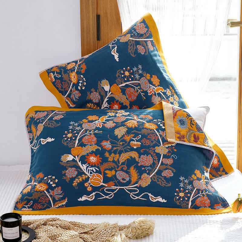 Serviette oreiller respirante à motif floral fleuri (2 pièces)