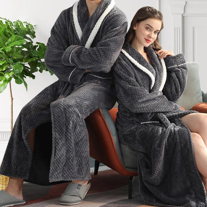 Pyjama en polaire épaisse, peignoir confortable