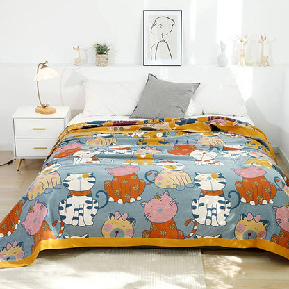 Couette réversible en coton Ownkoti avec un joli motif de dessin animé animalier