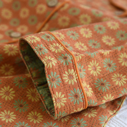 Ensemble de vêtements d'intérieur Jacquard Daisy en pur coton