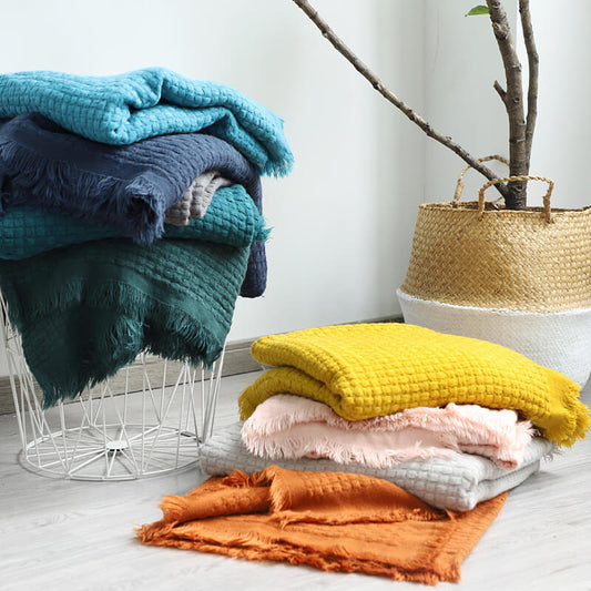 Ownkoti Home Decor – Couverture confortable de couleur unie