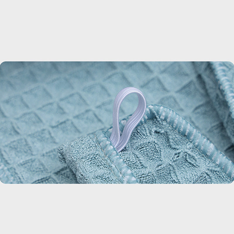 Serviette sèche-cheveux avec motif gaufré et boutons
