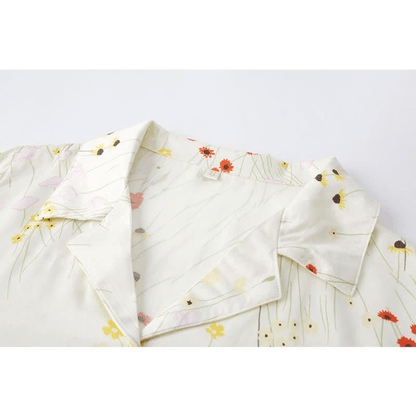 Ensemble de vêtements de détente respirants à col en V et imprimé floral