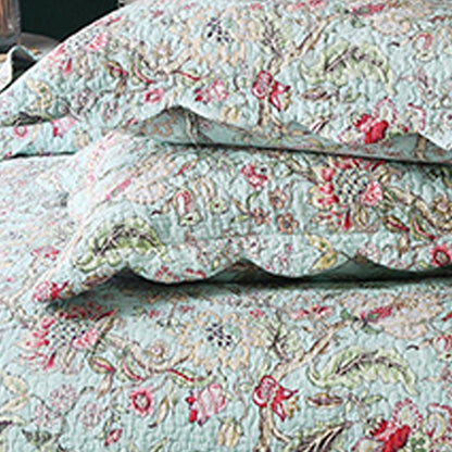 Couette florale vintage avec taies d'oreiller