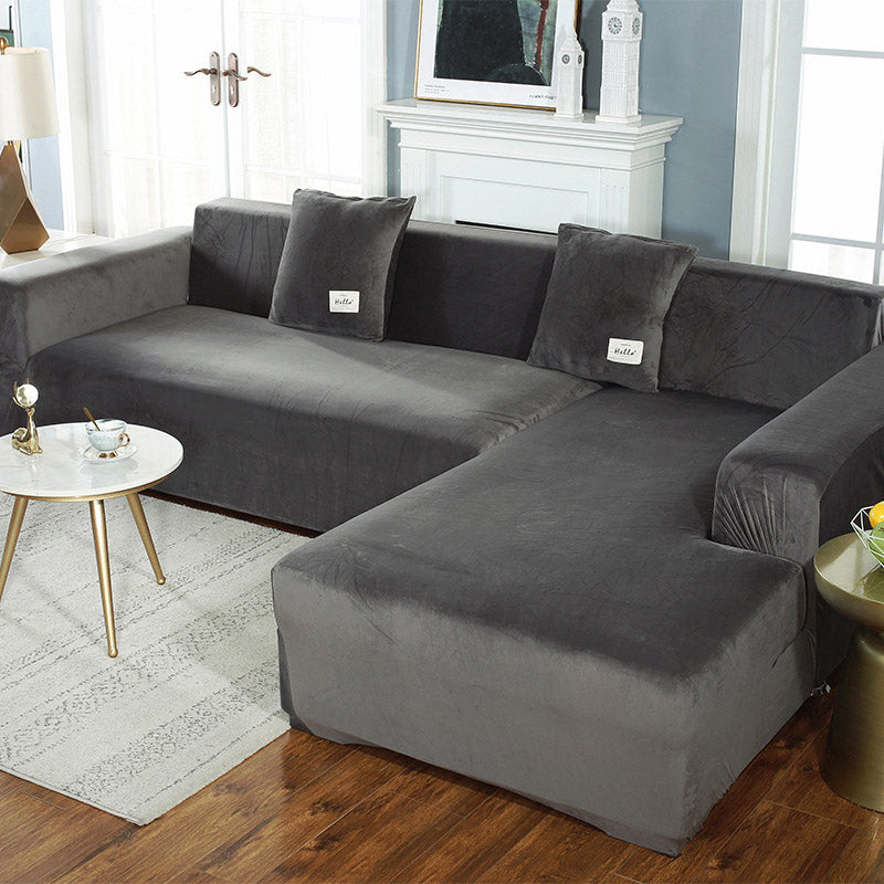 Housse de canapé en daim Ownkoti de couleur pure, élastique