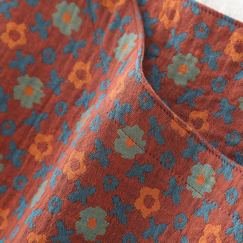 Chemise de nuit en coton doux à col rond et motif floral