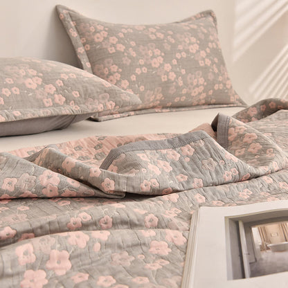 Ownkoti – Couette en gaze de coton à motif de fleurs de cerisier