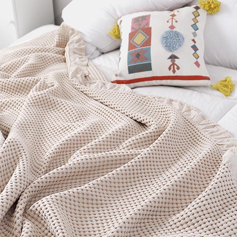 Couverture de canapé en tissage gaufré Ownkoti, couette confortable