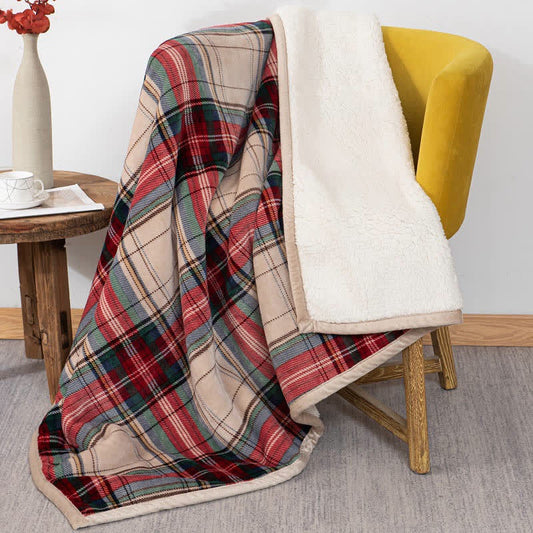 Couverture épaisse classique Ownkoti avec motif à carreaux de Noël