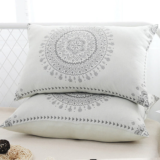 Housses de coussin Mandala en gaze de coton douce (2 pièces)