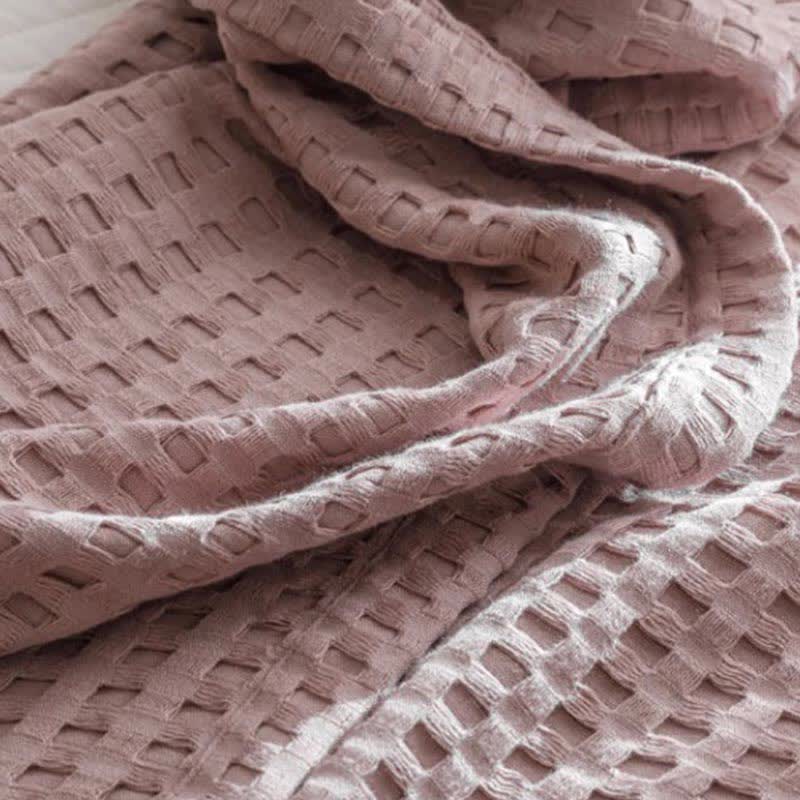 Couette réversible en coton gaufré uni