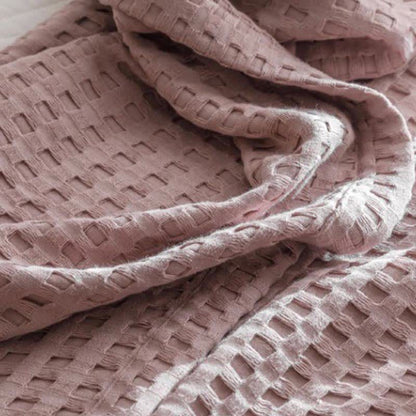 Couette réversible en coton gaufré uni