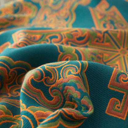 Couette réversible en fibre de bambou avec motif floral bohème