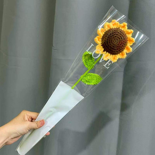 Tournesol tricoté à la main en coton au crochet
