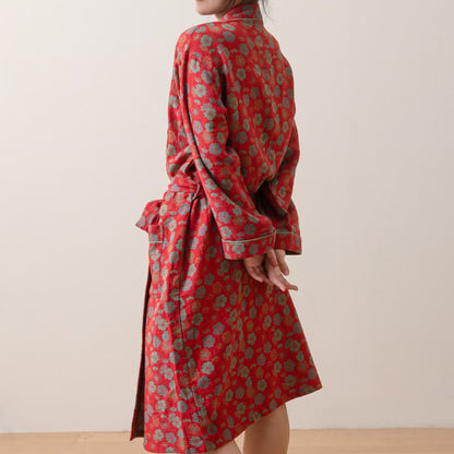 Peignoir en coton Plum Bossom avec cravate