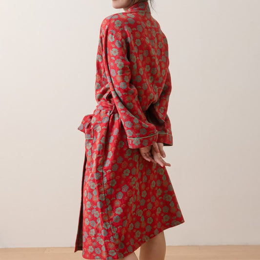 Peignoir en coton Plum Bossom avec cravate