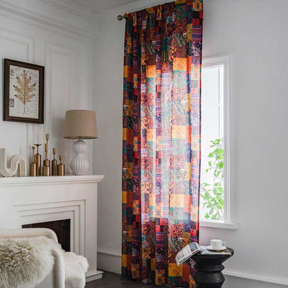 Rideaux de fenêtre en coton et lin colorés style bohème Ownkoti