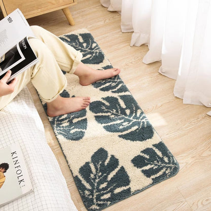 Ownkoti – Tapis de salle de bain antidérapant à motif de feuilles
