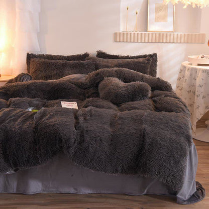 Parure de lit moelleuse avec housse de couette et taie d'oreiller