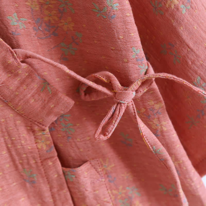Pyjama peignoir en coton confortable et ample à motif floral