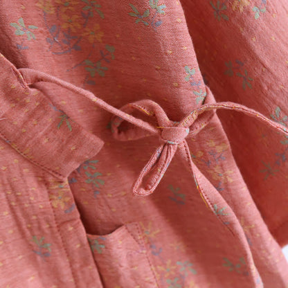 Pyjama peignoir en coton confortable et ample à motif floral