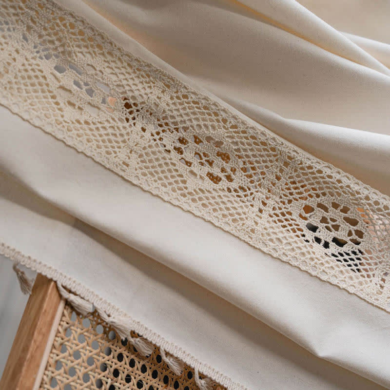 Rideau filtrant la lumière ajouré beige Ownkoti