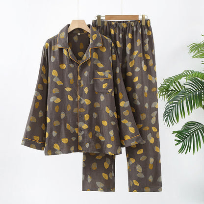 Ensemble pyjama de luxe en coton coquille avec revers