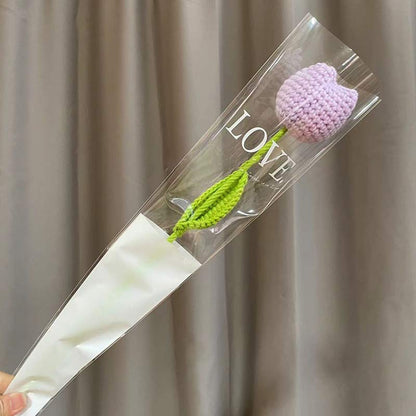 Tulipe tricotée à la main au crochet
