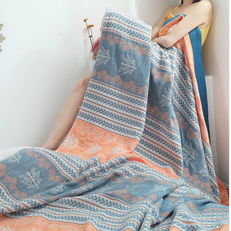 Couette réversible Ownkoti en coton avec structure en épi de blé
