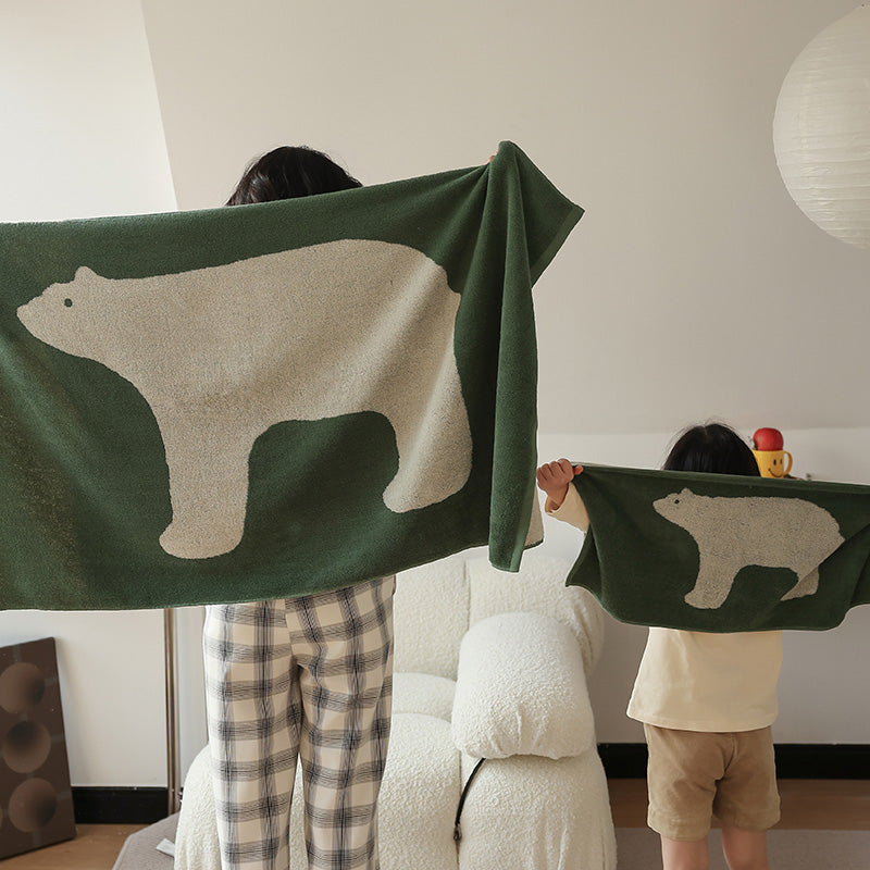 Serviette en coton respirant avec motif ours polaire