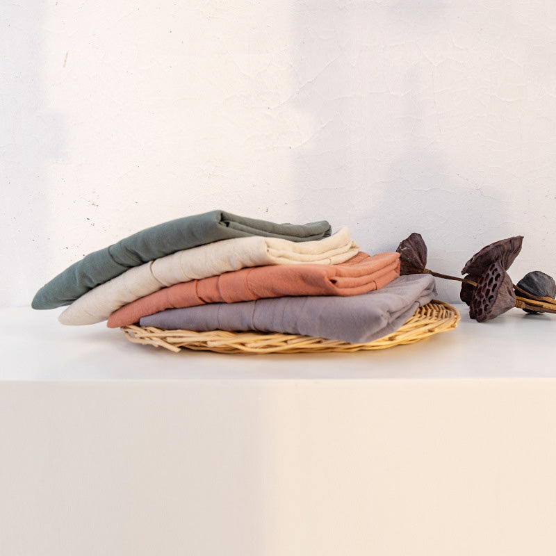 Peignoir doux à col en V avec poches Ownkoti