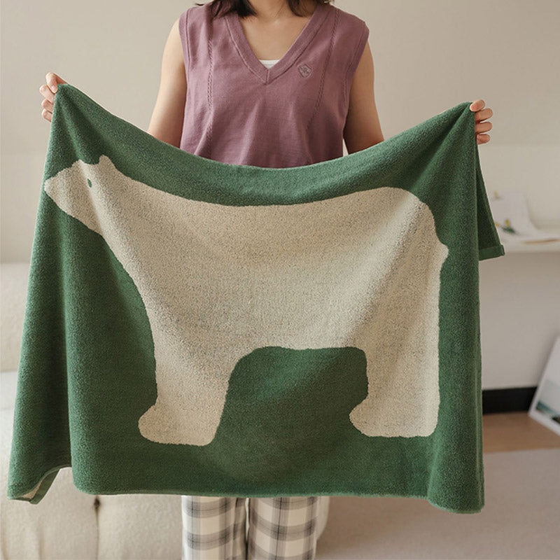 Serviette en coton respirant avec motif ours polaire